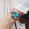 Women Watch Fashion Rose Gold Diamond Analog Quartz Female Watch for Women Luxury Dress Ladies Stainless Steel Luminous Waterproof Date Wrist Watches Green Dial