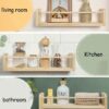 Nursery Floating Shelves for Wall Set of 3 16in, Kids Bookshelf Toy Storage Organizer Natural Wood Shelves Wall Mounted for Kids Room, Bedroom and Kitchen