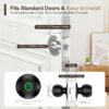Cikuci Smart Door Lock, Fingerprint Door Lock Knob with App Control, Suitable for Home, Cloakroom, Offices, Hotels (K10)