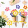 DIY Flower Bouquet Craft Kit Mother's Day Gift Flower Paper Crafts For Kids Make Your Own Flower Bouquet For Mum Crafts Classroom Home Fun Activities