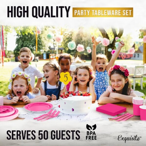 Exquisite 350 Piece Easter Plastic Disposable Party Plates & Dinnerware Combo Set