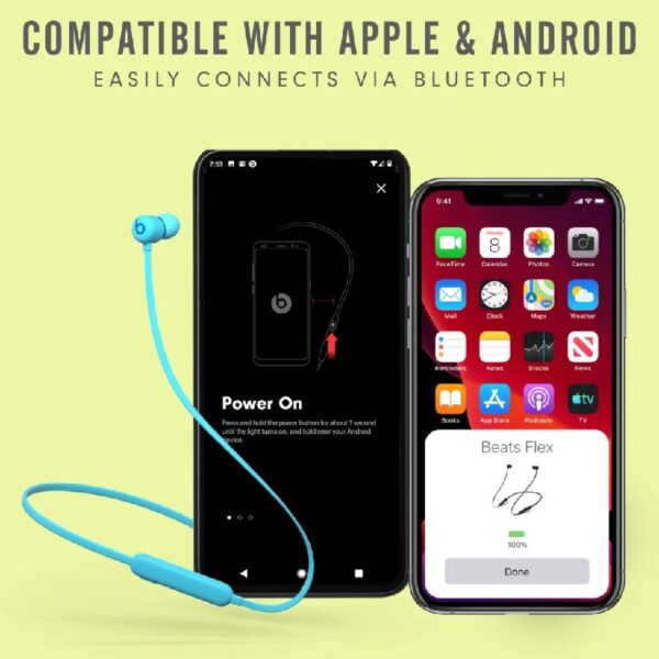 Beats Flex Wireless Earphones Apple W1 Headphone Chip, Blue (Latest Model)