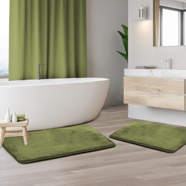 Nestl Set of 3 Absorbent Memory Foam Bath Mat Bathroom Rugs, Gray, Large 20