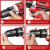 21V Cordless Power Drill Set, Power Drill Driver Kit with Lithium-Ion Battery and Charger, 3/8-Inch Keyless Chuck, 2 Variable Speed, 25+3 Position and 31pcs Drill/Driver Bits, Red