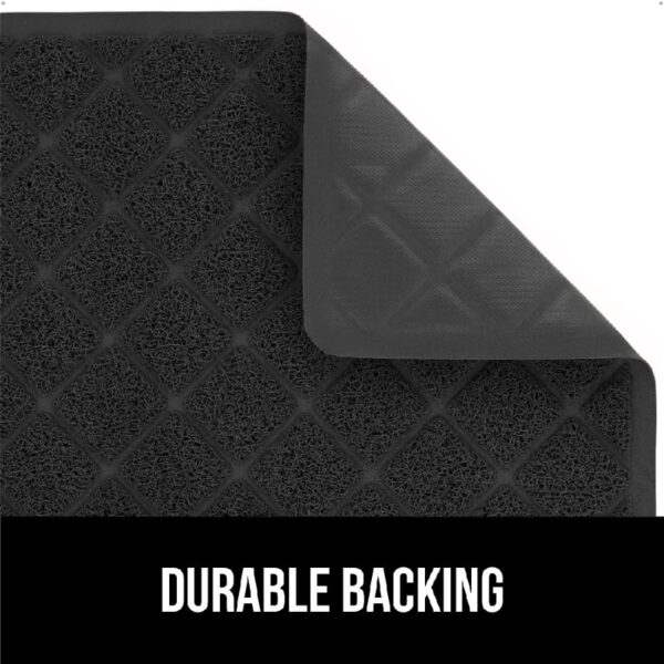 GRIP Cat Litter Box Mat, 35x23, Water Resistant Kitty Litter Trapping Mat, Textured Backing, Easy to Clean, Less Waste and Clean Floors, Kitten Supplies for Indoor Cats, Soft on Paws, Gray