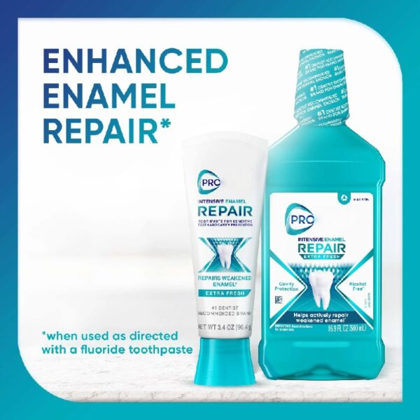 (4 pack) Intensive Enamel Repair Toothpaste for Sensitive Teeth and Cavity Protection - 3.4 Oz x 2, Extra Fresh