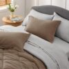 Light Purple Queen Comforter Set - 7 Pieces Reversible Queen Bed in a Bag, Queen Bed Set Light Purple and Grey with Comforters, Sheets, Pillowcases & Shams