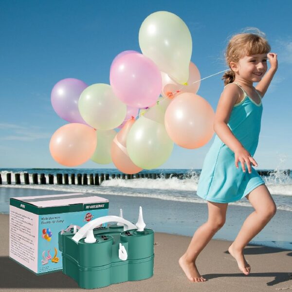 Electric Balloon Pump, Portable Electric Balloon Blower Machine Balloon Air Pump Dual Nozzle 110V 600W Balloon Inflator for Party Decorations