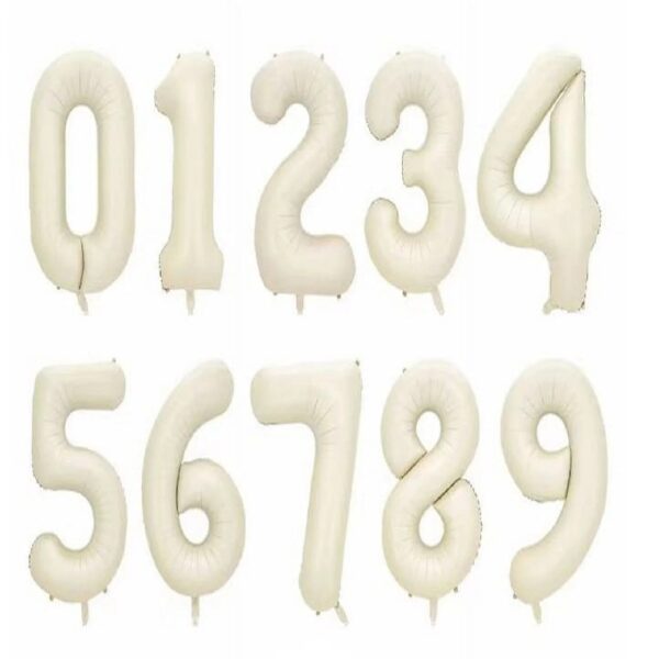40 inch US Version verslarge digital aluminum foil balloon cream caramel color number 0-9 birthday party festival decoration