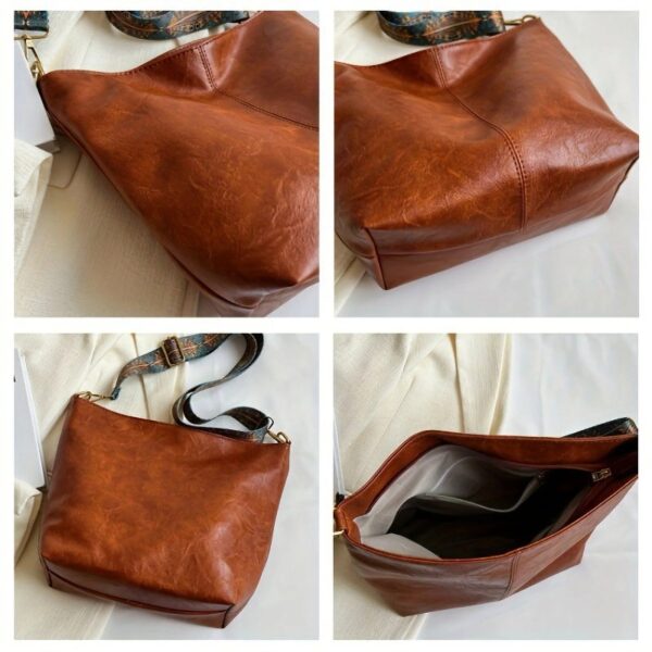 Hobo Bags for Women Crossbody Handbags Guitar Strap Shoulder Bucket Bag Vegan Leather Purse Trendy Boho Tote Purses
