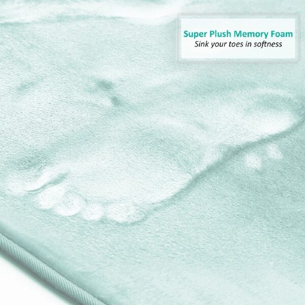 Nestl Set of 3 Absorbent Memory Foam Bath Mat Bathroom Rugs, Gray, Large 20