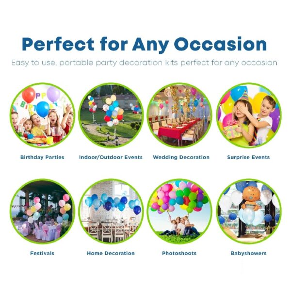 Balloonee Standard Disposable Helium Party Kit, Helium Tank for Balloons At Home, 7 Cu Ft Helium Balloon Pump Kit with 30 Assorted Latex Balloons