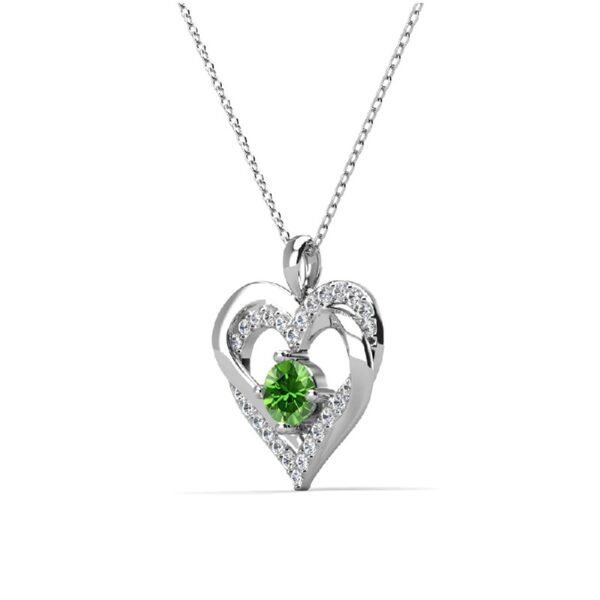 Forever March Birthstone 18k White Gold Plated Women's Necklace, Swarovski Crystals
