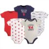Short Sleeve Bodysuits, 5-Pack, Newborn- 24 Months