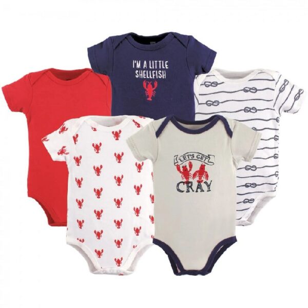 Short Sleeve Bodysuits, 5-Pack, Newborn- 24 Months