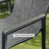 Outdoor Patio Dining Chairs Set of 2,Breathable Seat Fabric and Alloy Steel Frame for Backyard Porch Garden Sunroom , Dark Gray