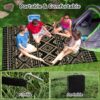 Outdoor Rug Carpet 6'x9' Waterproof Reversible Patio Rug Portable Modern Abstract Indoor Outdoor Rug Plastic Straw Rug for RV Camping Garden Picnic Deck Backyard Porch Decor Gray and White