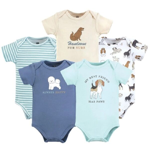 Short Sleeve Bodysuits, 5-Pack, Newborn- 24 Months