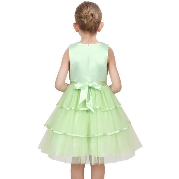 Flower Girls Dress Blue Belted Wedding Party Bridesmaid 12