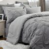 Dorm Bedding Twin Comforter Set - 5 Pieces Pintuck Bed in A Bag with Comforters, Sheets, Pillowcases & Shams