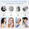Humidifiers for Bedroom, Ultra Quiet Cool Mist Humidifier for Baby, Ultrasonic Air Humidifier with Auto Shut off, Adjustable 360° Rotation Nozzles, White