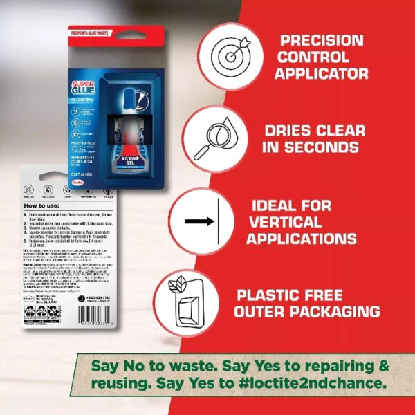 (6 pack) Super Glue Gel Control, Pack of 1, Clear 4 g Bottle