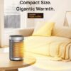 Space Heaters for Inside, Portable Electric Heater for Home with Thermostat, 1-12H Timer, Eco Mode and Fan Mode, 1500W PTC Ceramic Fast Safety Energy Efficient Heater for Office Bedroom, Silver