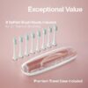 Black Series Electric Toothbrush - Rechargeable, 4 Modes, Travel Case, 8 Brush Heads