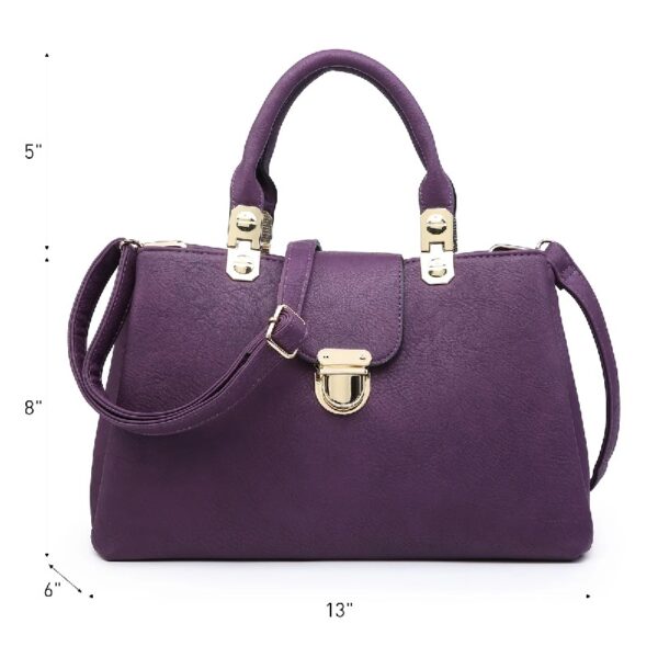 Women Satchel Handbags Top Handle Purse Medium Tote Bag Vegan Leather Shoulder Bag