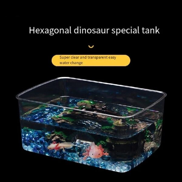 WINDLAND Clear Fish Habitat for Aquatic Pets Salamanders and Plant Life