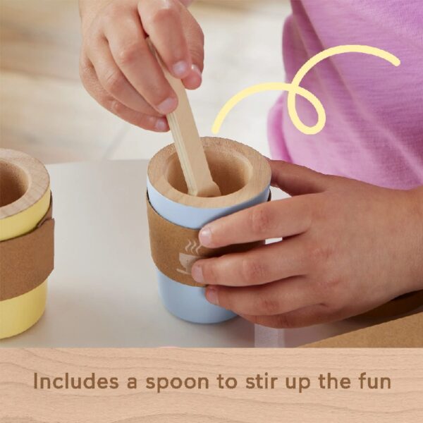 Wooden Coffee to Go Set, 15-Piece Cafe Shop Playset Toddler, Ages 3-5 Years