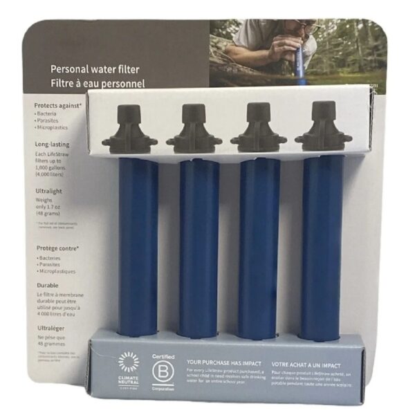 Personal Water Purifying Filter Family Pack (Pack of 4)