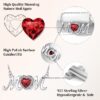 Bestyle S925 Sterling Silver Necklace for Mom Grandma Shiny CZ Heart Pendant Necklace March Created Aquamarine Birthstone Jewelry Mother's Day Gift
