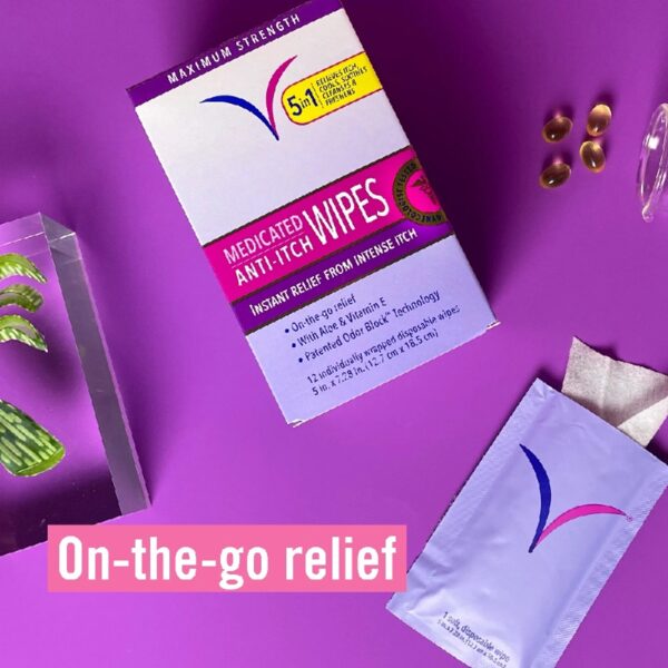 (6 pack) Anti-Itch Medicated Wipes, Maximum Strength for Instant Relief, 12 Count, Unscented