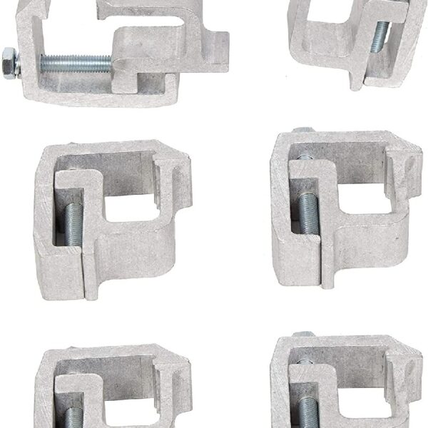 6Pcs Mounting Clamps Camper Shell Clamps Truck Cap Clamps Universal for Toyota Ford Dodge Chevy Aluminum Pick up Bed Canopy Topper Camper Shell Heavy Duty