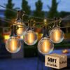 DAYBETTER Outdoor String Lights,100ft,with 50 G40 Edison Vintage Bulbs,Waterproof for Patio Garden Gazebo Bistro Cafe Backyard