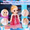 Play Dollhouse with Doll Toy Figures, 14 Rooms Furniture and Colorful Lights, Creative Doll House Gift for Girls Ages 3+, Assemble Required, Pink