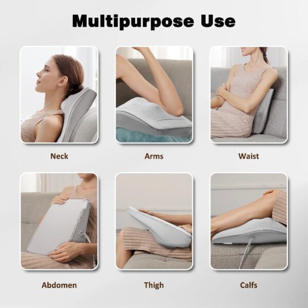 Boriwat Back and Neck Massager with Heat, 3D Deep Tissue Kneading, Shiatsu Back Massage Pillow for Mom Dad