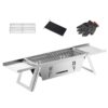 Stainless Steel Portable BBQ Grill,Outdoor Cooking Equipment,Compact Foldable Barbecue Grill for Camping,Picnics,Backyard,for 3-6 People,Lightweight and Durable,Insulated Handles