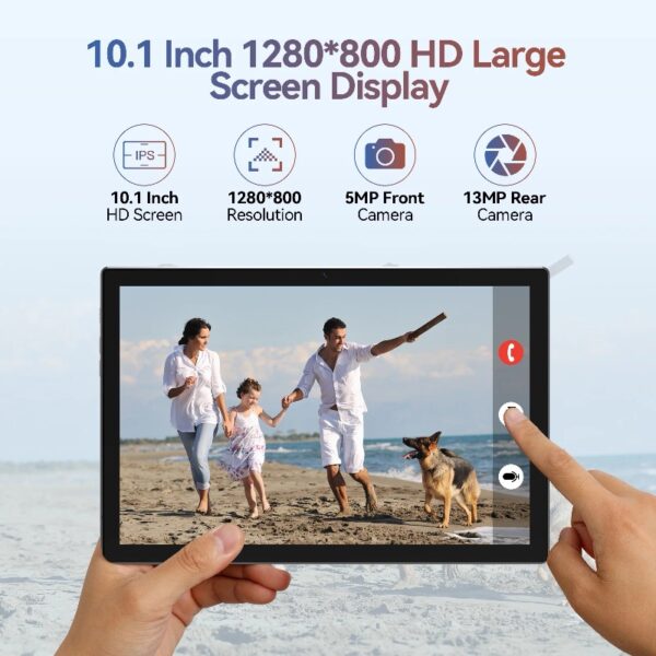 Android 13 Tablet , 4GB+64GB Storage Tablet with Keyboard, Google GMS Certified, Dual 13MP+5MP Camera, WiFi, Bluetooth,  IPS Full HD Display