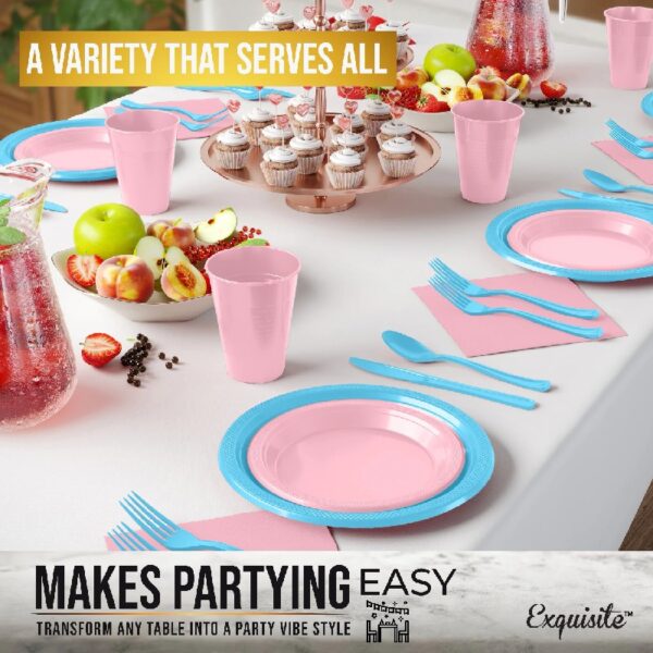 Exquisite 350 Piece Easter Plastic Disposable Party Plates & Dinnerware Combo Set