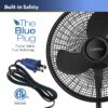 16” 3-Speed Adjustable Oscillating Pedestal Fan, Black, S16500 New