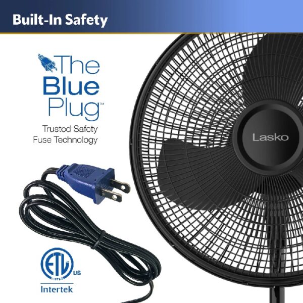 16” 3-Speed Adjustable Oscillating Pedestal Fan, Black, S16500 New