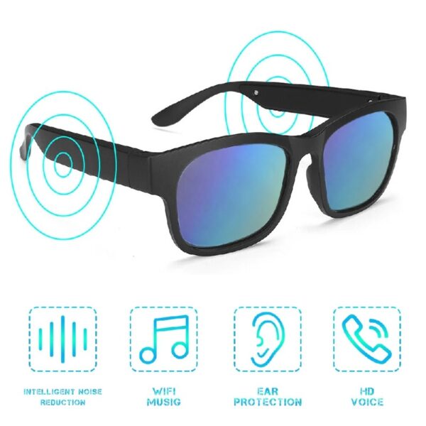 Unisex Smart Sunglasses with Bluetooth, Black