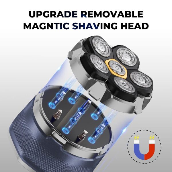 Head Shaver for Bald Men, Magnetic Electric Razor for Men, IPX7 Waterproof Rechargeable Shaver