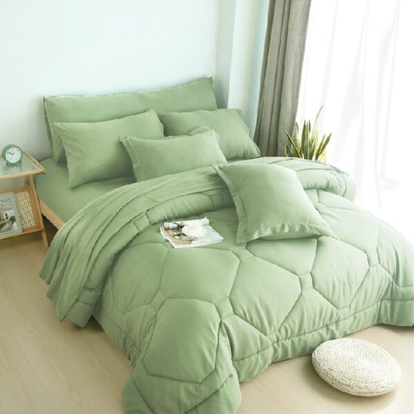 8 PCS Modern Comforter Set with Sheets All Season Bed in a Bag, Black, Queen Size