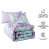 5-Piece Purple Metallic Foil Cheetah Bedding Set for Kids with Storage Bag, Twin