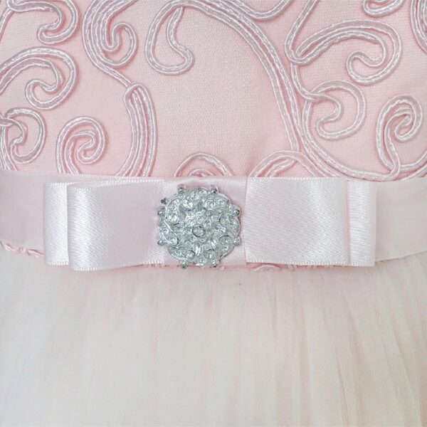 Flower Girls Dress Blue Belted Wedding Party Bridesmaid 12