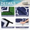 Outdoor Rugs Waterproof Plastic Straw Mat 6'x9' Reversible Patio Deck Beach Blue & White