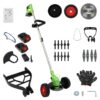 Cordless Weed Eaters, Battery Operated Weed Wacker, Weed Trimmer with 2 Batteries, Electric Grass Trimmer, Electric Edger for Lawns, 24V 650W Grass Cutting Machine, Green